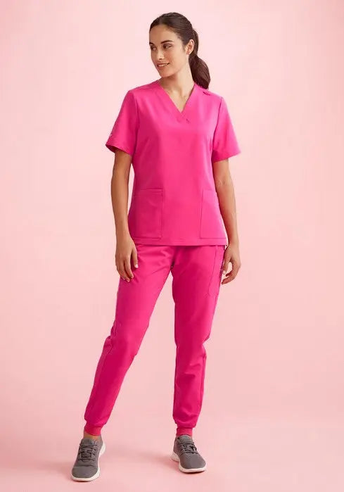 Biz Care Women's Pink Jogger Scrub Pant CSP241LL - City Workwear